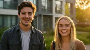 Étudiants ayant le sourire