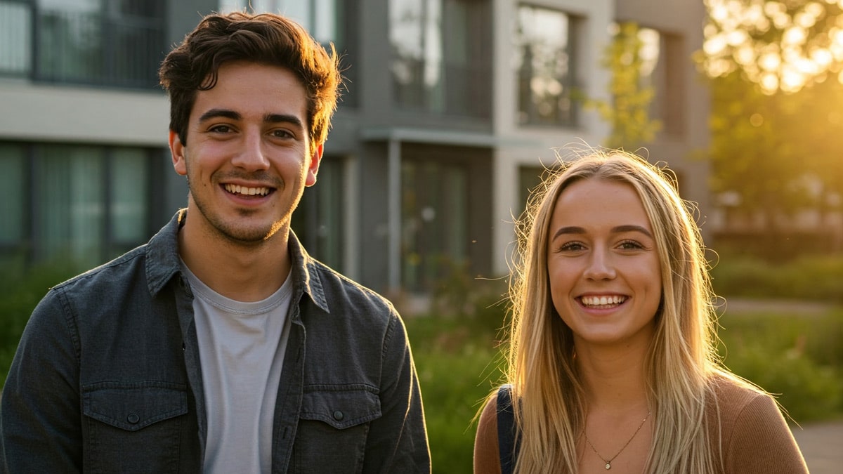 Étudiants ayant le sourire