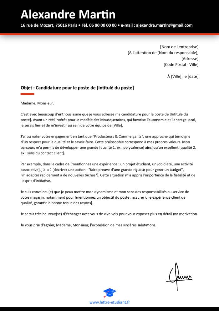 Lettre de motivation Intermarché