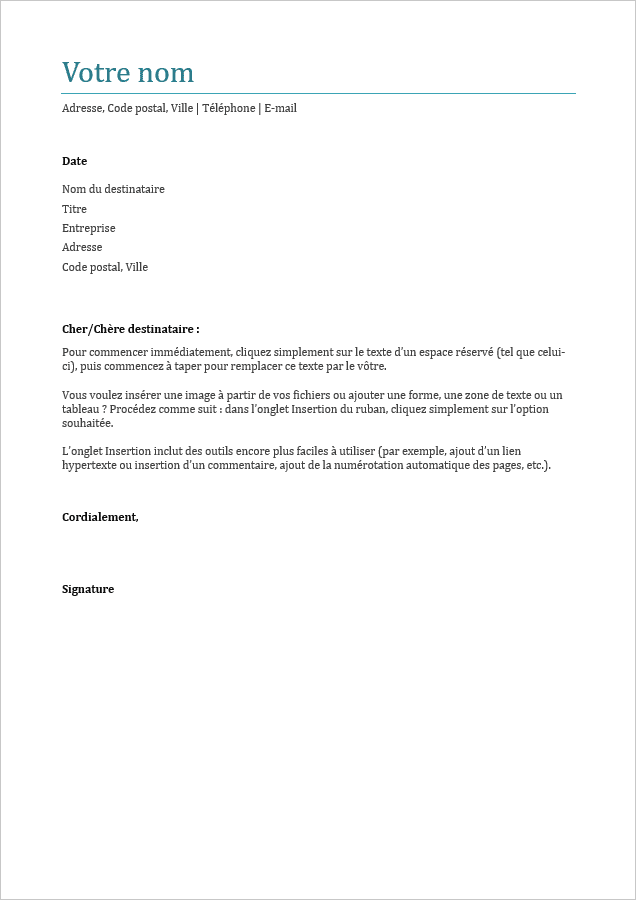 Lettre de motivation moderne