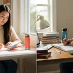 Étudiants avec un agenda